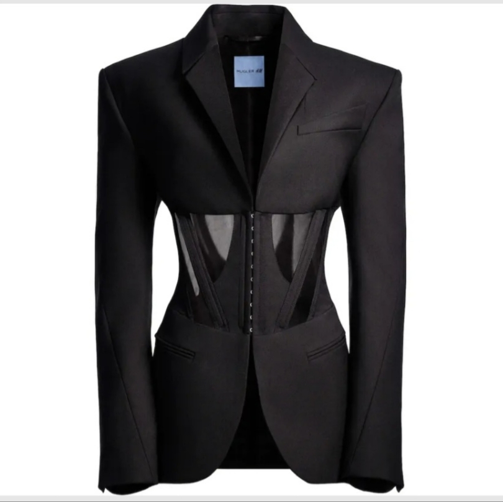 HM X Mugler Corset-style Wool Jacket NWT, H&M sz Med
